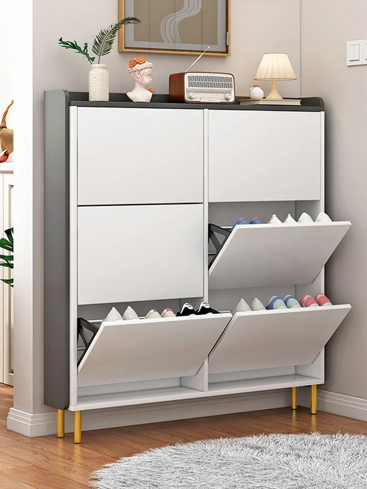 Ultra-thin dumper shoe cabinet Small apartment behind household door Large capacity Simple modern economical porch shoe cabinet