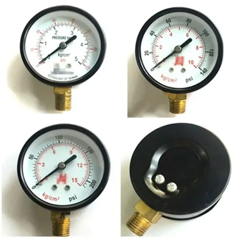 60mm 0-70/140/200 PSI 1/4 "BSPP Compressor de ar Medidor de pressão Face Radial Mount Pneumático