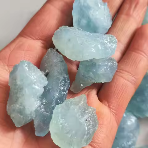 Natural Aquamarine Stone Quartz Beryl Gemstone For Making Jewelry Healing Crystal Mineral Specimen Collectible Decoration Gift