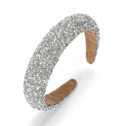 handmade full luxury white crystal stone hairbands wide rhinestone pearl padded headbands for women charming hair jewelry