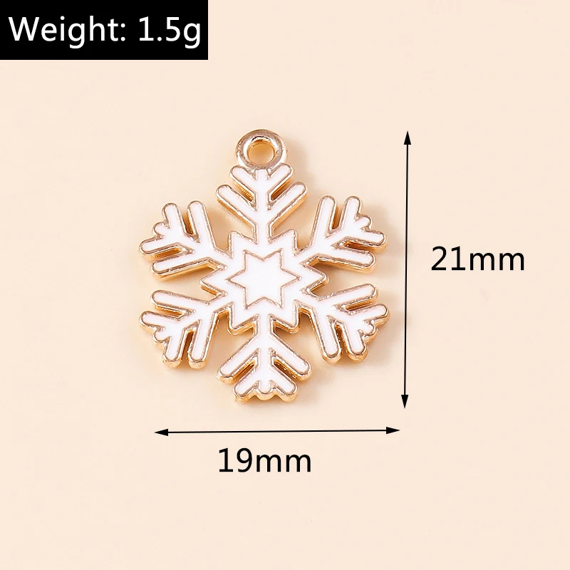10 stücke Emaille Weihnachten Charme Lebkuchen mann Schneeflocke Schneemann Santa Anhänger für DIY Halskette Ohrring Schmuck Herstellung Zubehör – Detail 24