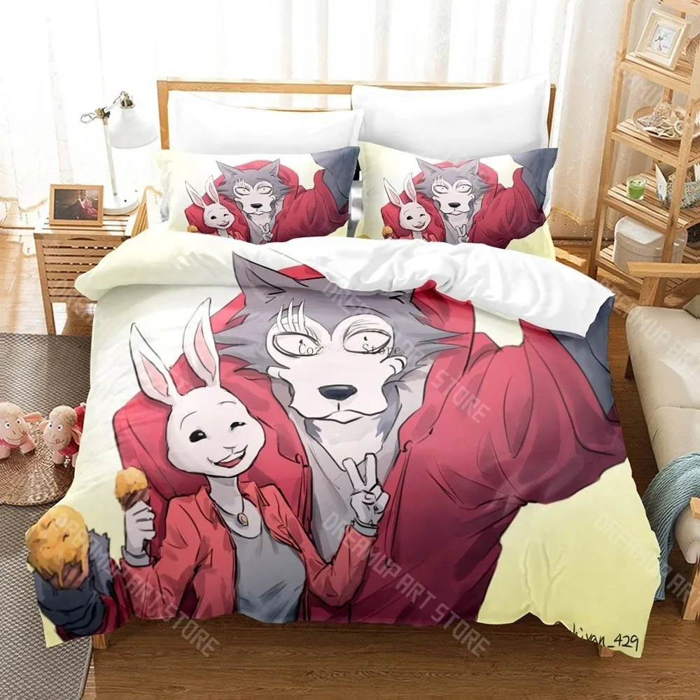 3D Printed BEASTARS Anime Bedding Set for Boys Girls Duvet Cover Pillowcase Included Twin Queen King Full Single Double Sizes
