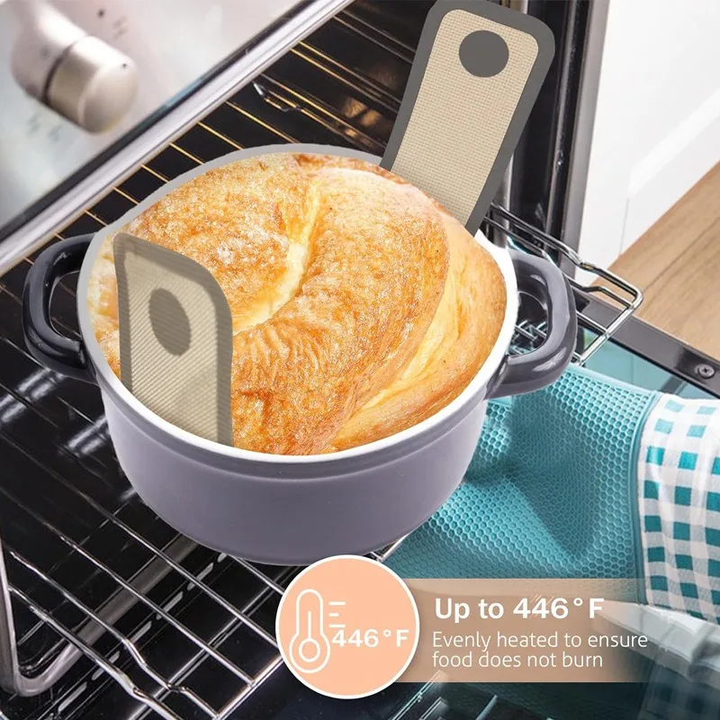 Silikon-Brotmatte für Dutch Oven, Antihaftbeschichtet, Wiederverwendbare Sauerteig-Backmatte, Leicht zu Reinigen, Brot-Hebevorrichtung – Detail 4
