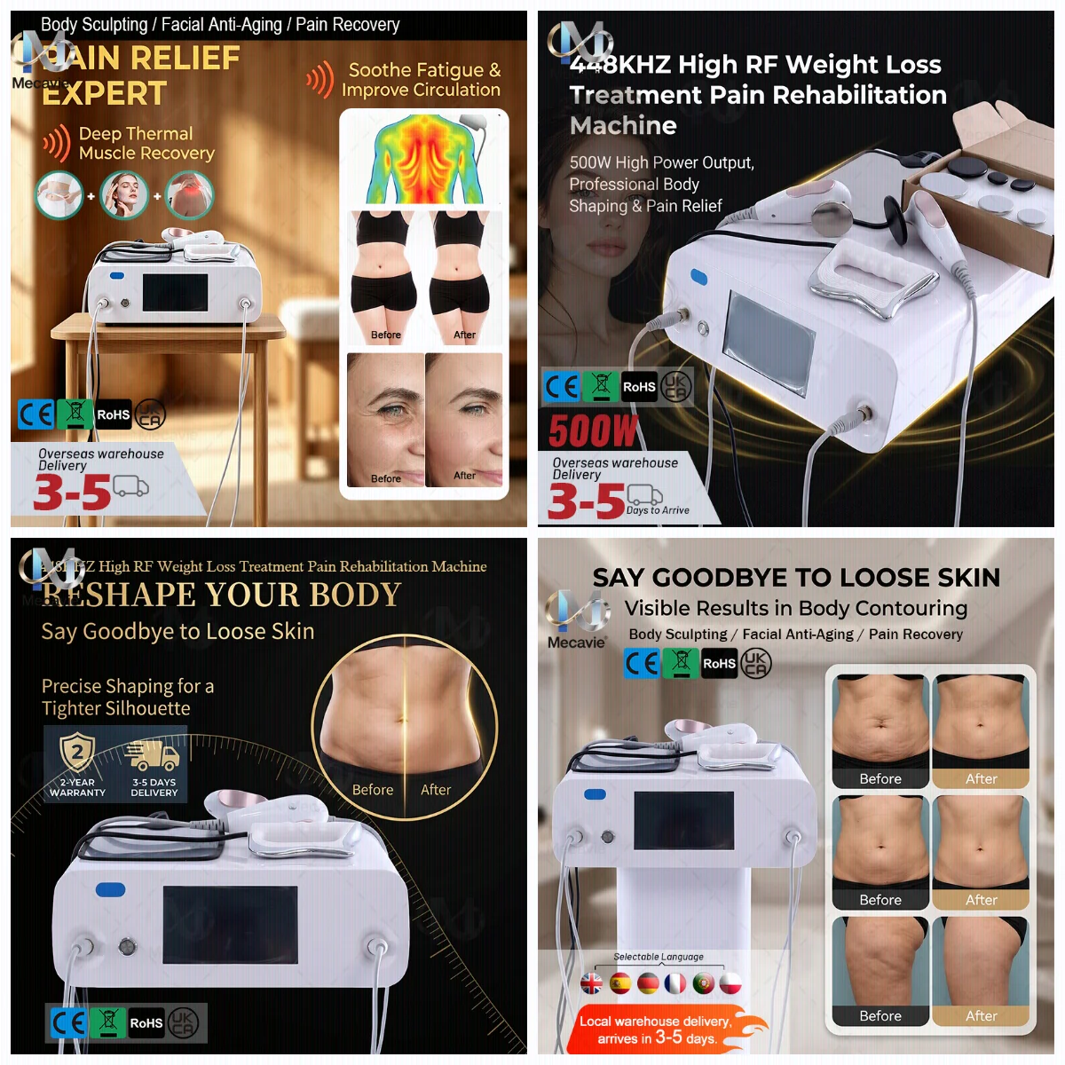 RF Fever Master Machine,Deep Heat448KHz Proionic  Therapy,Body Rehabilitation,Wrinkle Removal,Cellulite Dissolving Salon Device
