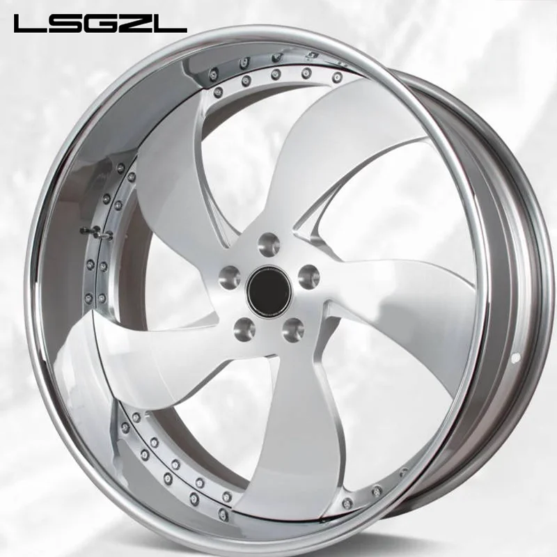 Custom 2 Piece 3 Piece Brushed  Forged Alloy Wheels 22 24 26 Inch Truck Wheel for chevy C10 Cutlass Impala Monte Carlo
