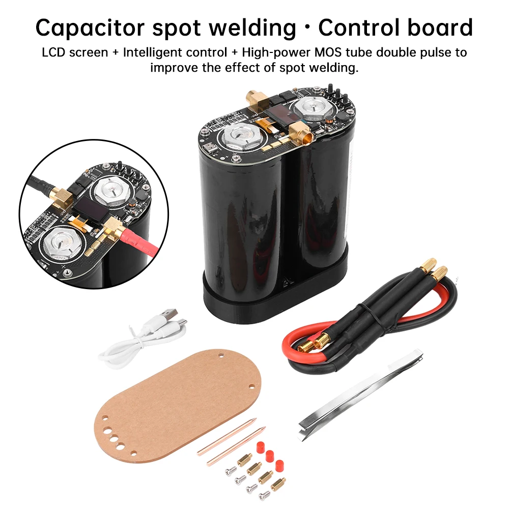 18650 Lithium Battery Spot Welder Fara Capacitor Welding Machine Double Pulse High Power DIY Kits for 21700 26650 32650 Battery