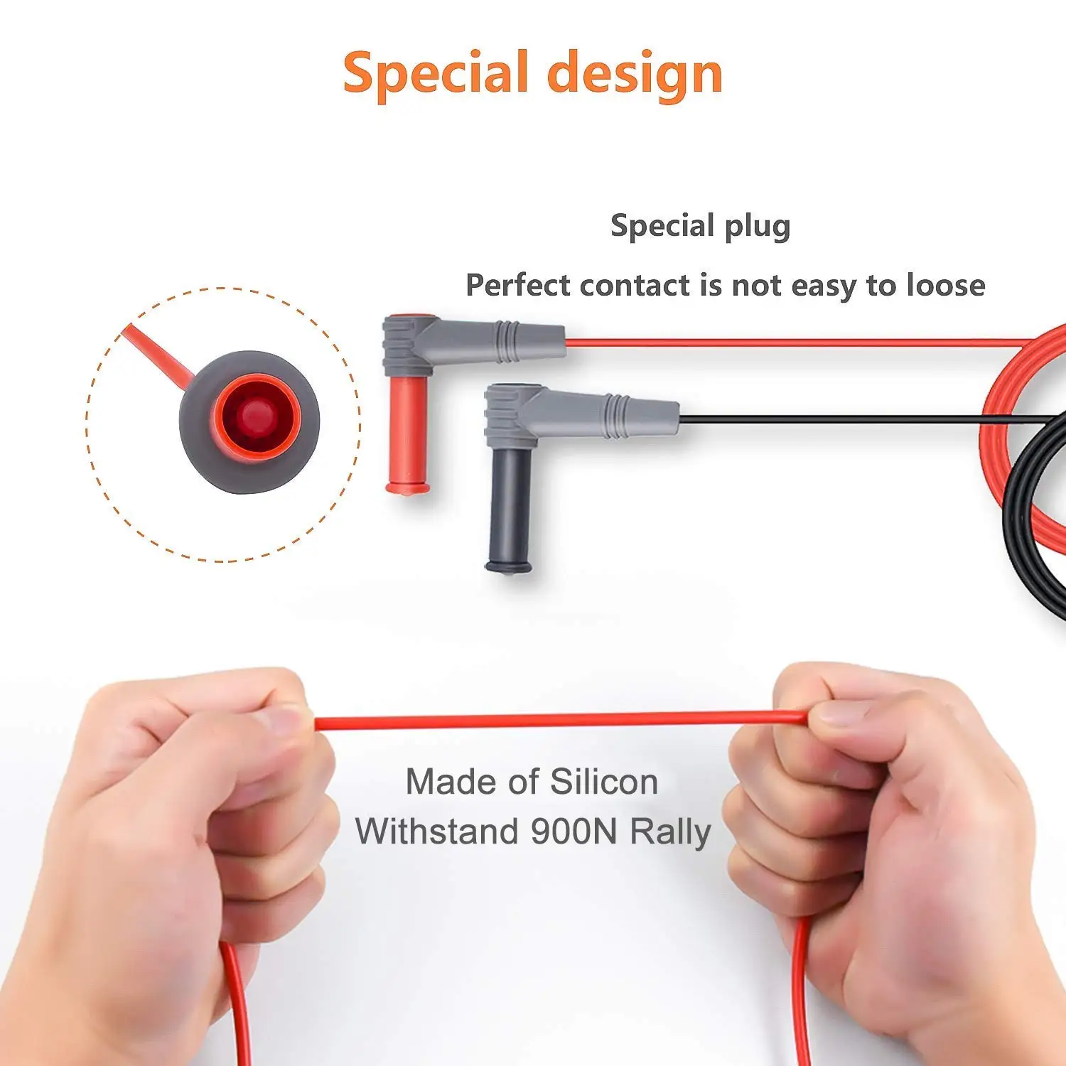 Universal Multimeter Probe Needle 10A  Frostproof Test Lead Safety Silicone Wire Meter Accessories with Crocodile Clips