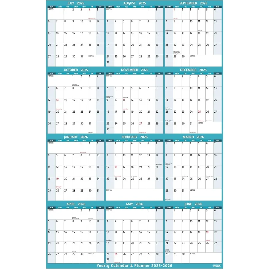 

Yearly Wall Calendar 20252026 Large Yearly Calendar 20252026 25.2" x 38.2" Open Jul 2025 Jun 2026 2025 Calendar Large Wall Cale