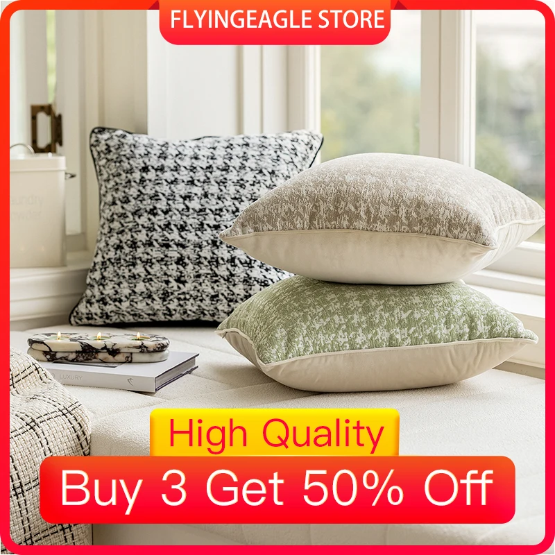 

【Buy 3 Get 50% Off】Home Decor Items And Aesthetic Room Decoration Green Sitting Sofa Back Cushion Covers Decorative Pillow Case