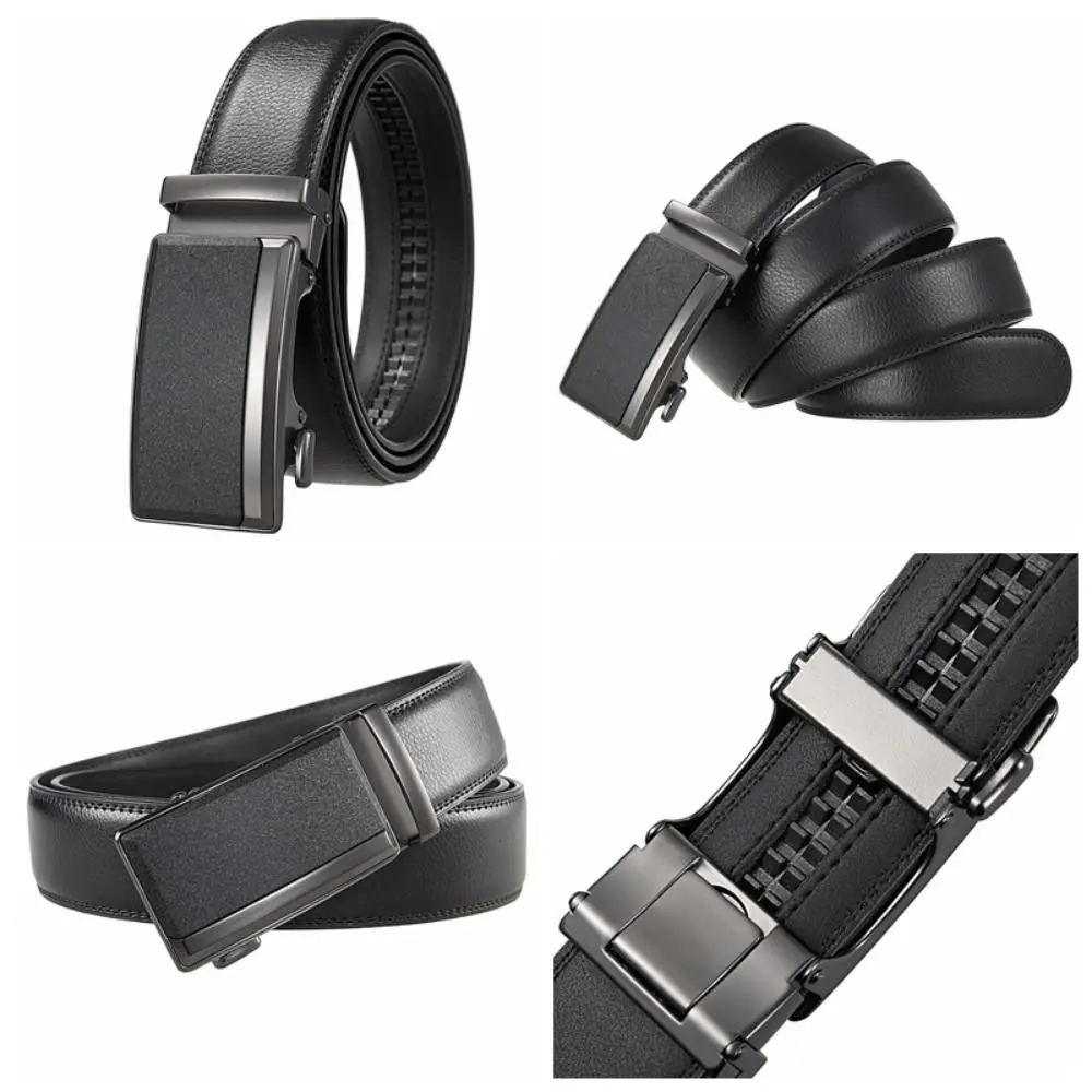 Luxury 110/120/130cm Genuine Leather Belts Retro Adjustable Metal Buckle Belt Simple Accessories Men's Waistband Male