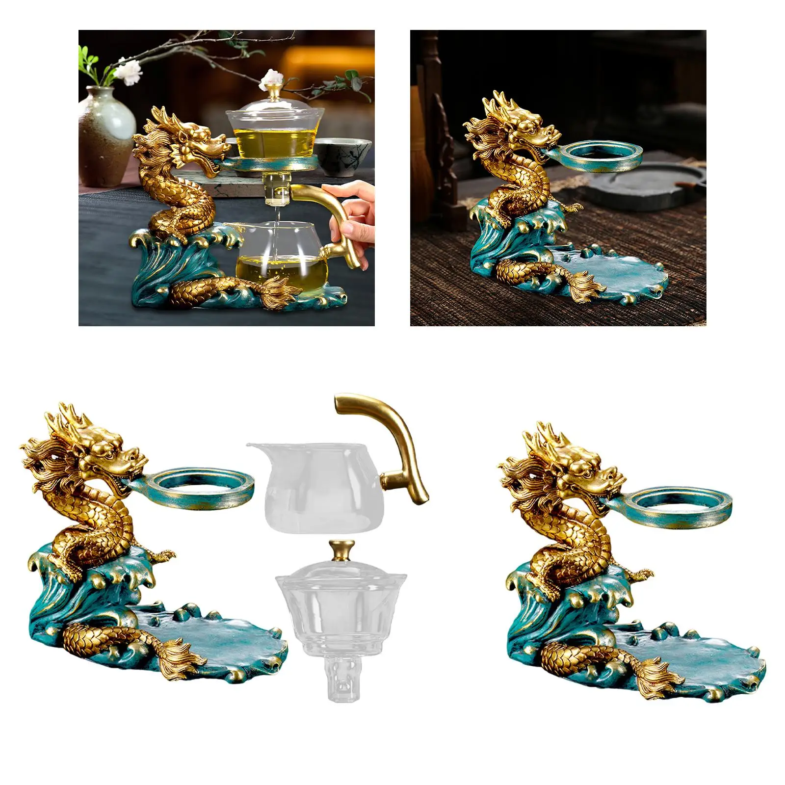Tetera de Kung Fu fácil de limpiar, fabricante de té resistente al calor, juego de té de Kung Fu para regalo de cumpleaños, casa de té, decoración de Mesa del hogar del Día del Padre