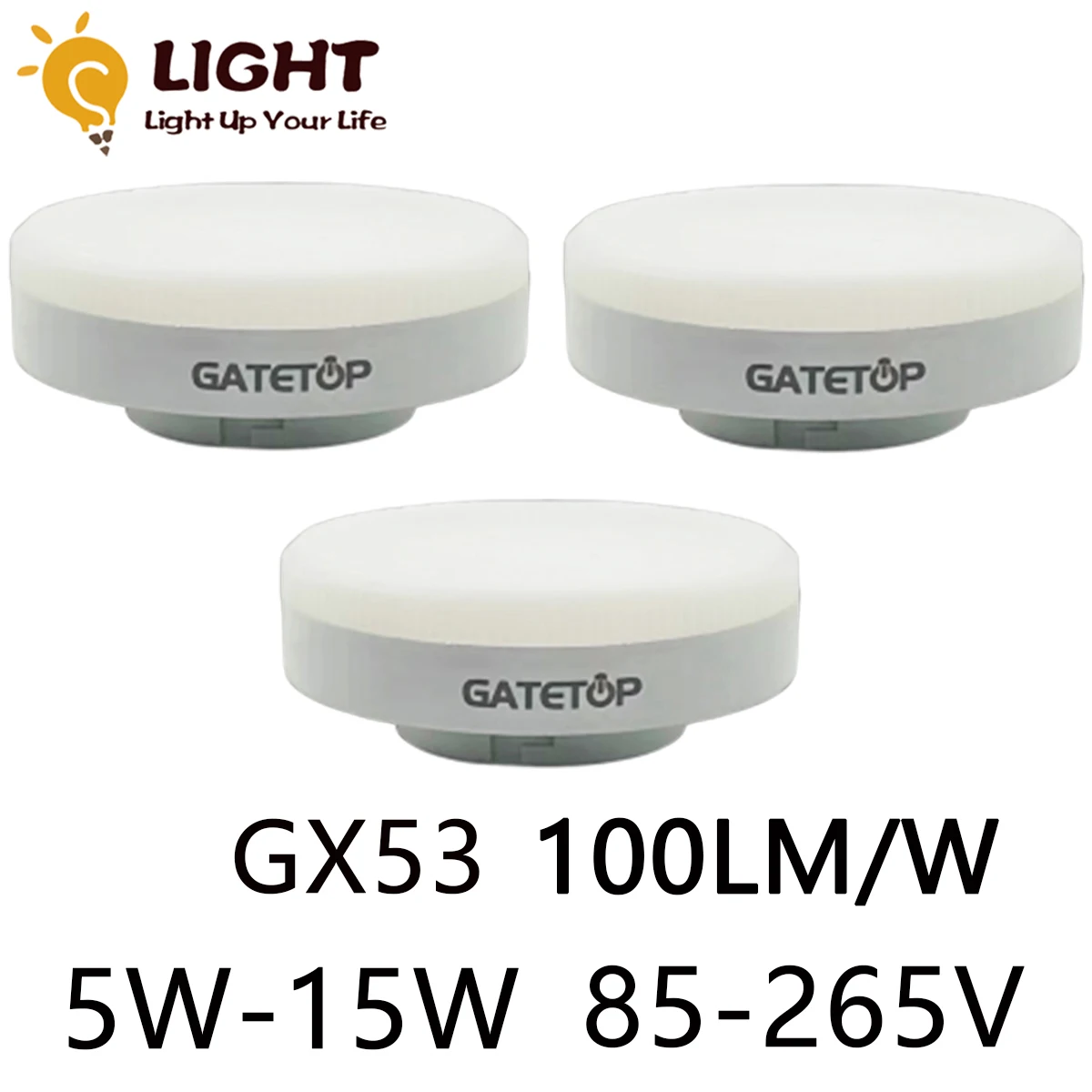 

4-20PCS LED cabinet light wardrobe light GX53 spotlight AC85V-260V no flickering warm white light 5W-15W high lumens 100LM/W