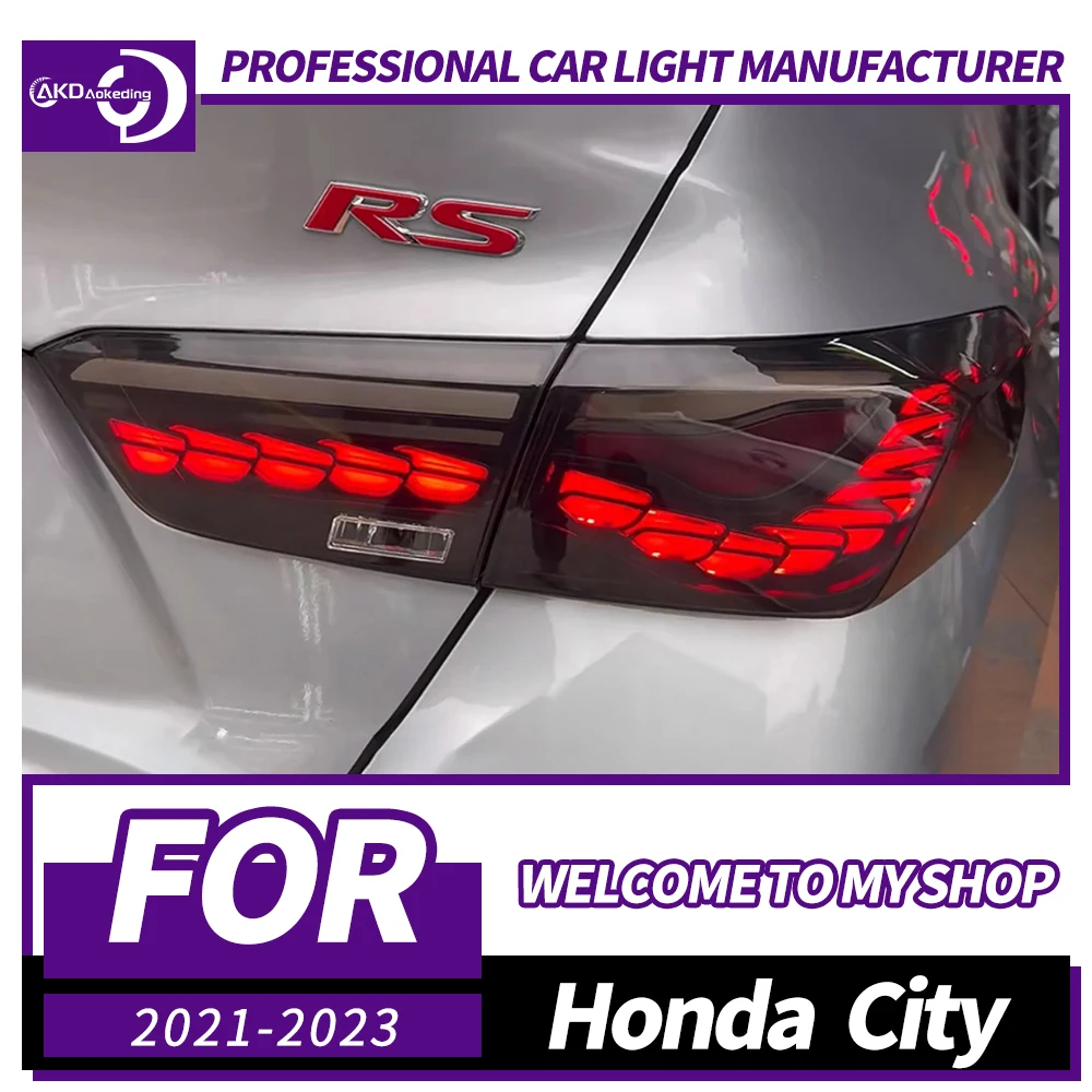 

AKD Car Lights For Honda City Taillight 2021-2023 LED Projetor Tail Lamp Daytime Running Light Automotive Accessories