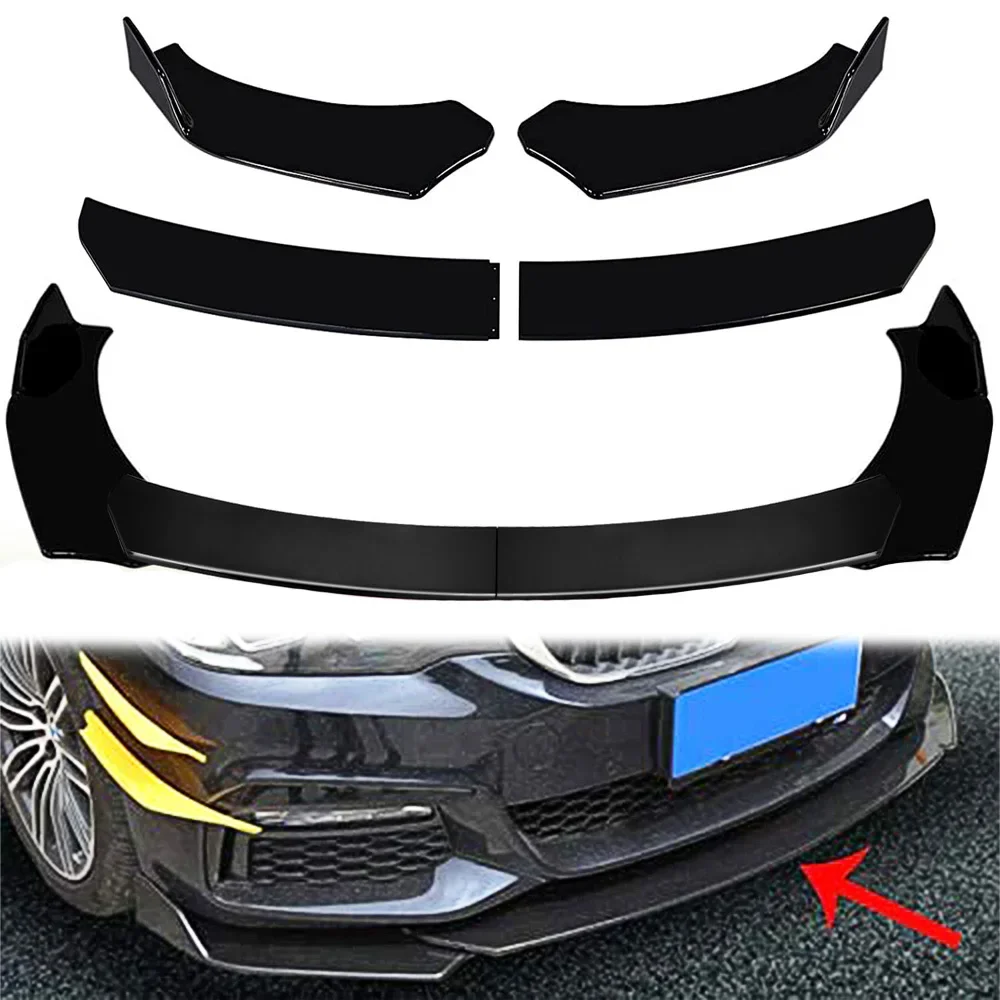 

4PCS Car Front Bumper Lip Body Kit Spoiler Splitter Diffuser Adjustable Universal Carbon Fiber Canard Splitter For BMW For Honda