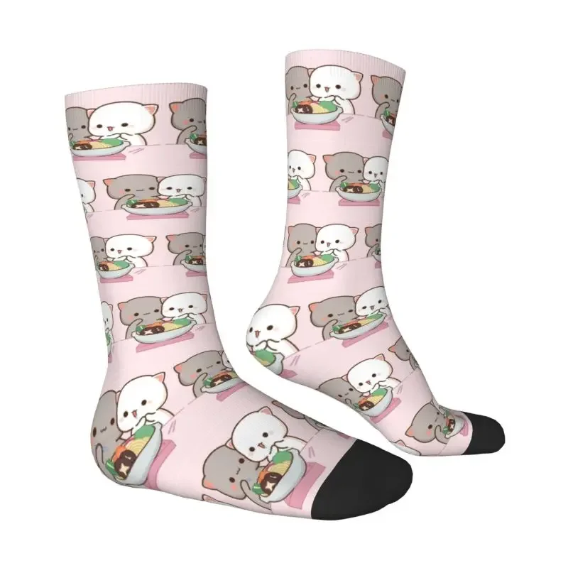 Cute Mens Peach And Goma Eating Salad Dress Socks Unisex Warm Breathbale 3D Printed Crew Socks