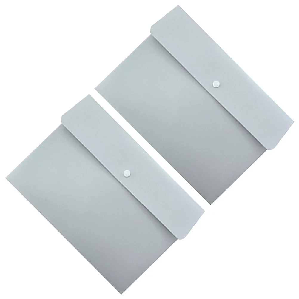 

2Pcs File Folder Transparent A4 Press Button Document Organizer Document Folder Waterproof Office Home Storage
