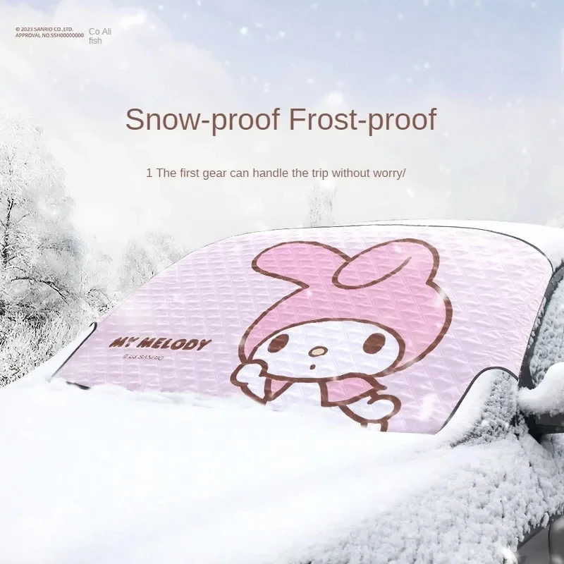 Sanrio Car Windshield Snow and Frost Protection Cartoon Cinnamoroll My Melody Sun Protection and Heat Insulation Sunshade