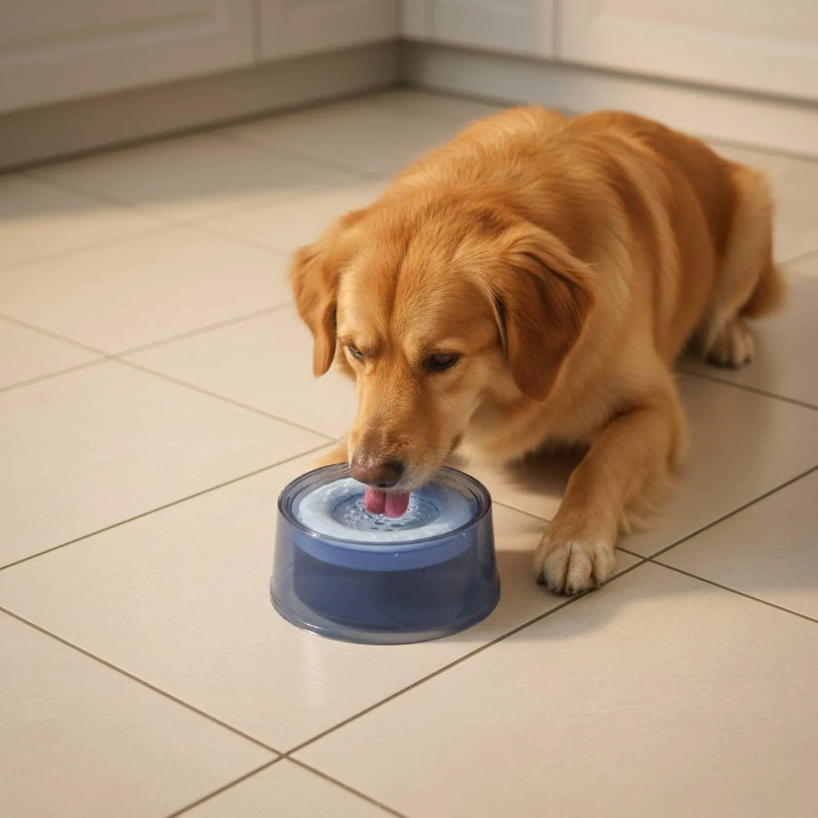 

No Spill Water Bowl Large Capacity Floating Water Bowl Pet Supplies Easy to Clean Non Slip Base for Indoor