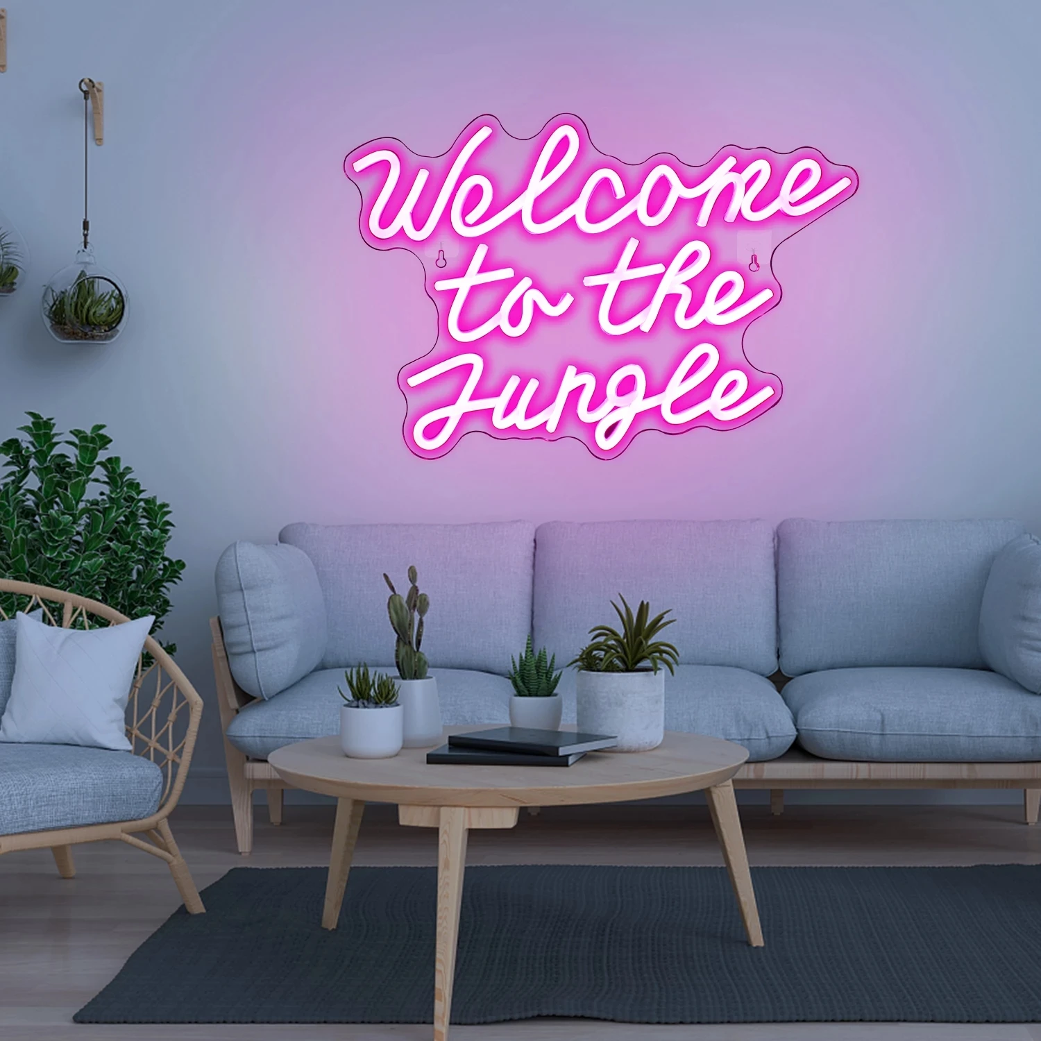 Welcome to the Jungle Neon Custom Made Sign Wall Decor LED Light for Entryway Front Porch Bedroom Home Party Wedding Kids Gift