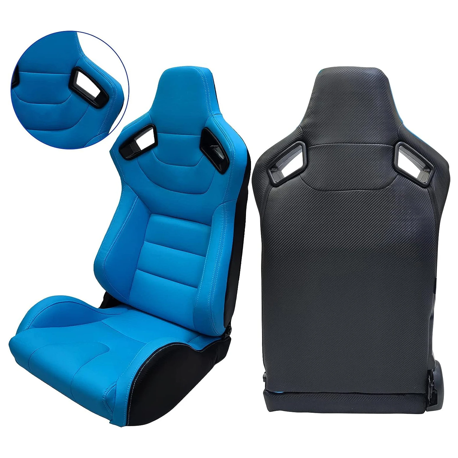 1053 Blue Universal Vehicle Slider Simulator Gaming Station Adjustable Bucket Car Sim Racing Seats