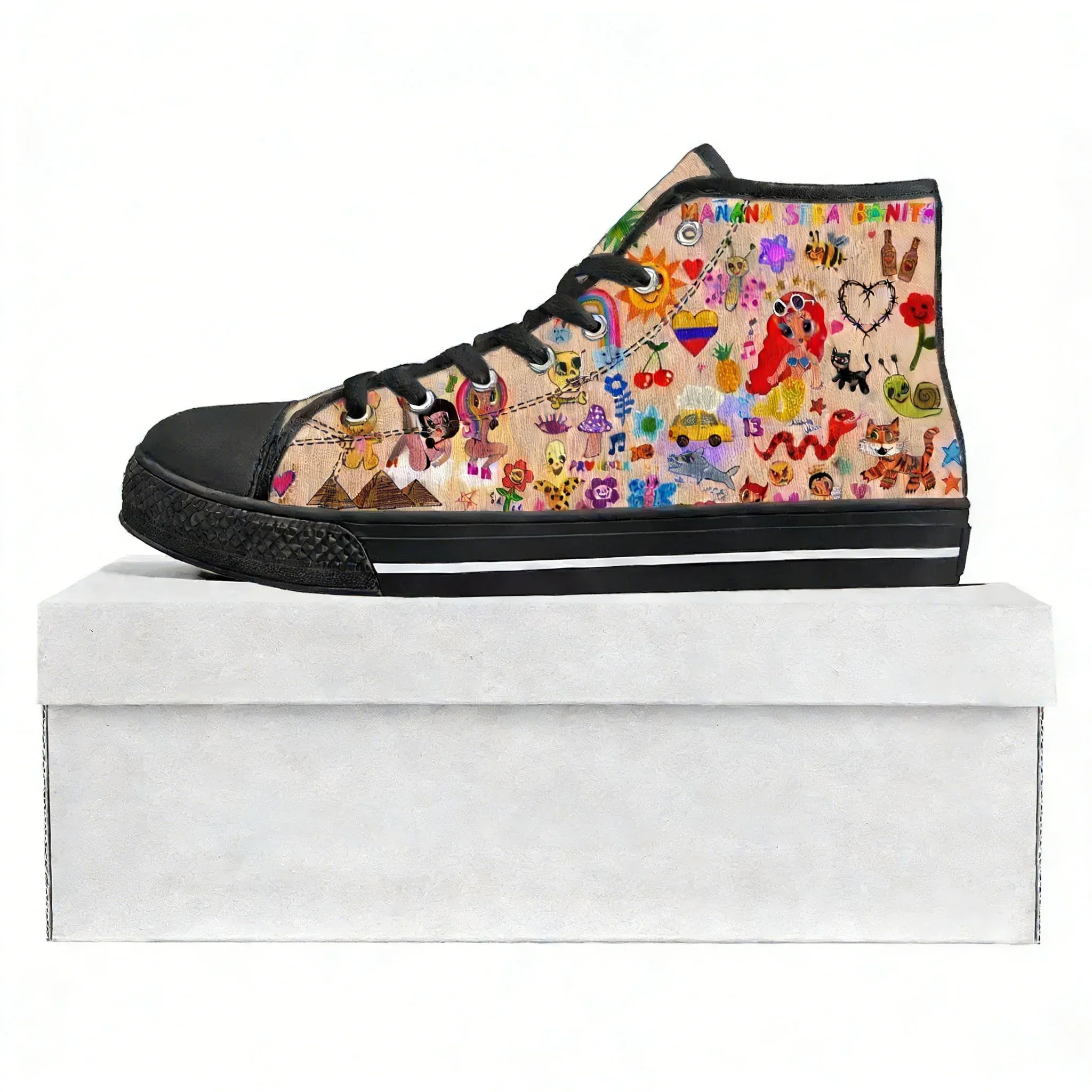 

Manana Sera Bonito Karol G High Top High Quality Sneakers Mens Womens Teenager Canvas Sneaker Casual Couple Shoes Custom Shoe