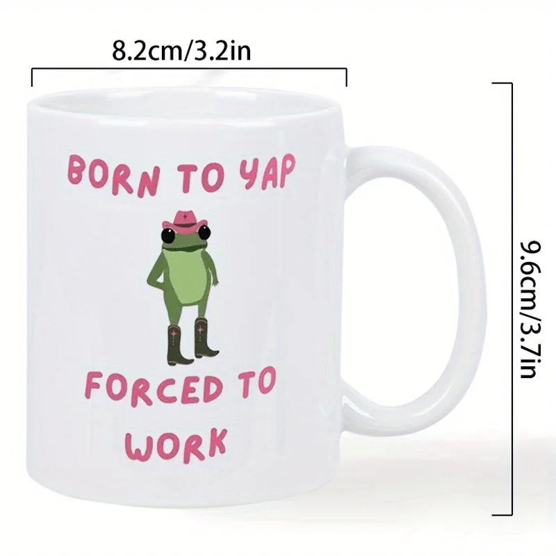 Born to Be Popper Toad 11oz Ceramic Coffee Mug - Reusable, Insulated, Travel Mug, Hand-Wash Only - Perfect for Coffee Lovers