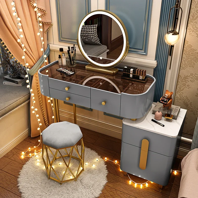 Factory Direct 2026 Multifunctional Salon Dressing Table Mirror Chair Bedroom Charm Dressing Table Bedroom Luxury Furniture Make