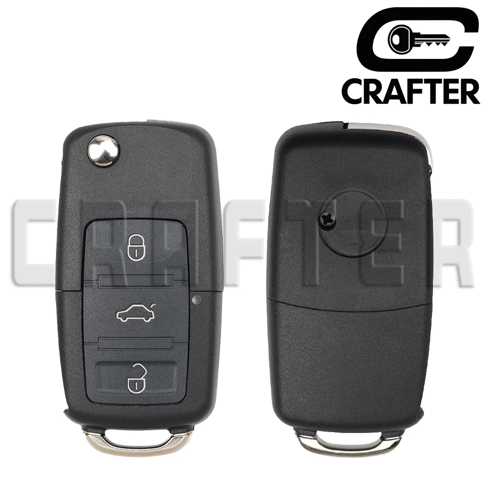 Key Crafters 1J0959753N/CT/DA/AH 433MHz ID48 CHIP Flip Remote CarKey For VW VolkSwagen Caddy Passat Golf Tiguan 1K0959753N/G
