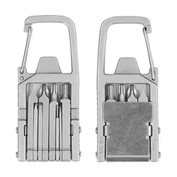 Keychain Multitool 12 in 1 Folding Multi Tool Stainless Steel Outdoor Screwdriver Bit Folding Outdoor Tool Keychain Multitool