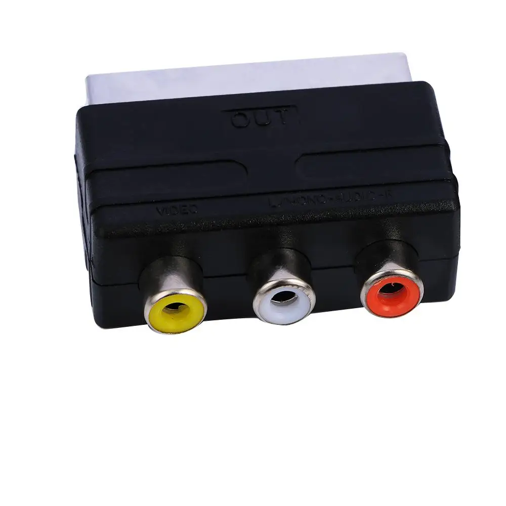 High Quality 20 Pins SCART To 3 RCA Female for TV DVD Male Plug Audio Video Accessories SCART Converter Cable Adapter