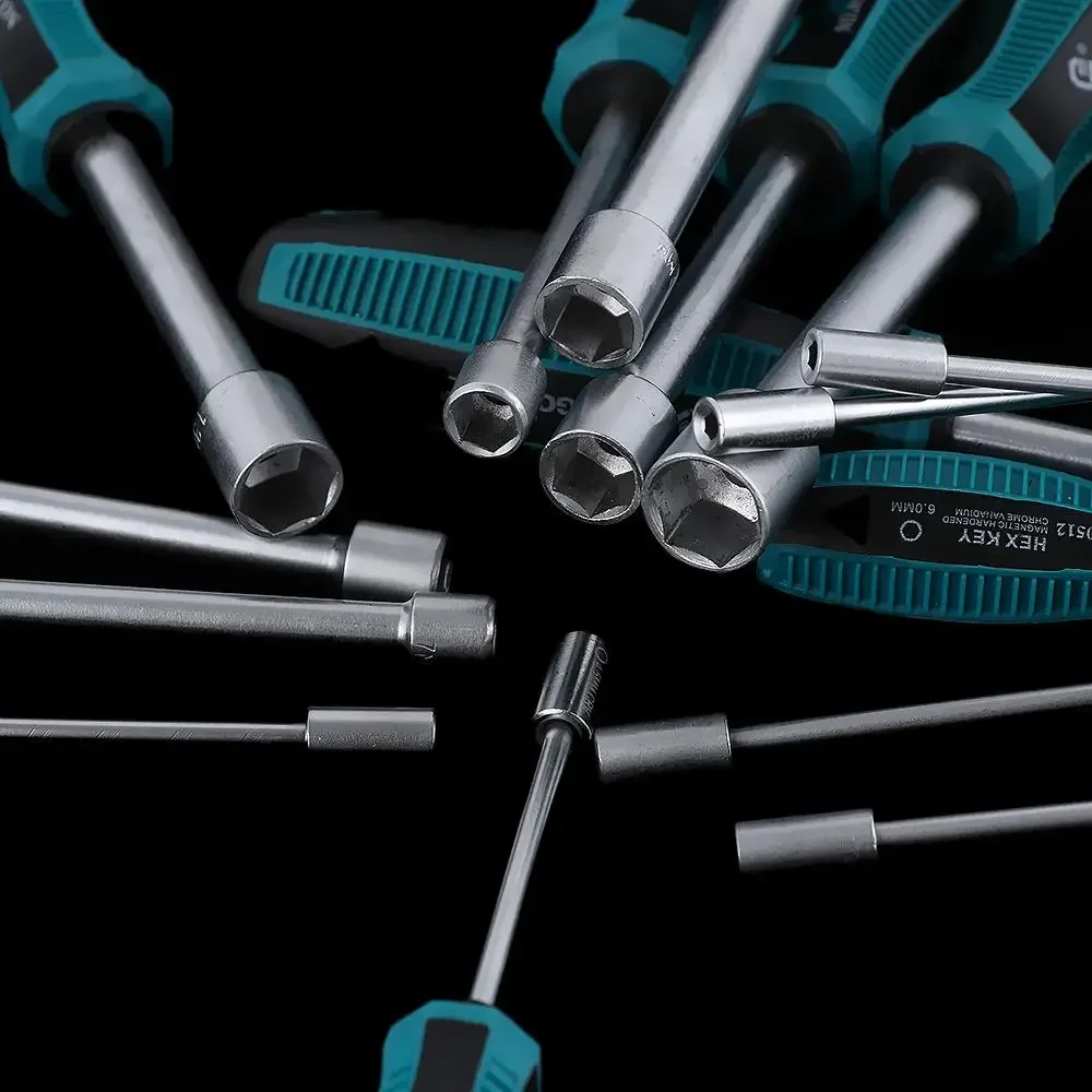 Alat Tangan Logam Pegangan Anti Selip Soket Obeng Kunci Pas Mur