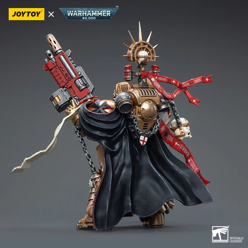 JOYTOY Warhammer40K hitam Templars tinggi Marshal Helbrecht 3.75 inci permainan prajurit figur aksi Model mainan koleksi ornamen