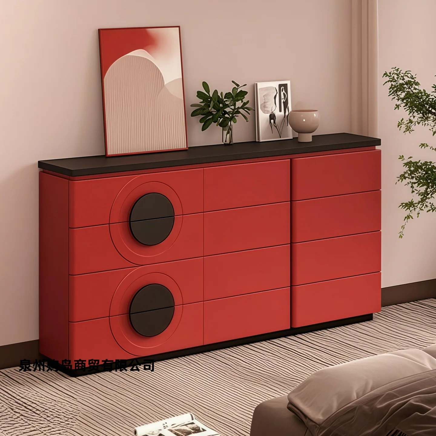 خزانة مدخل خزانة جانبية إيطالية بسيطة وحديثة وبسيطة #3