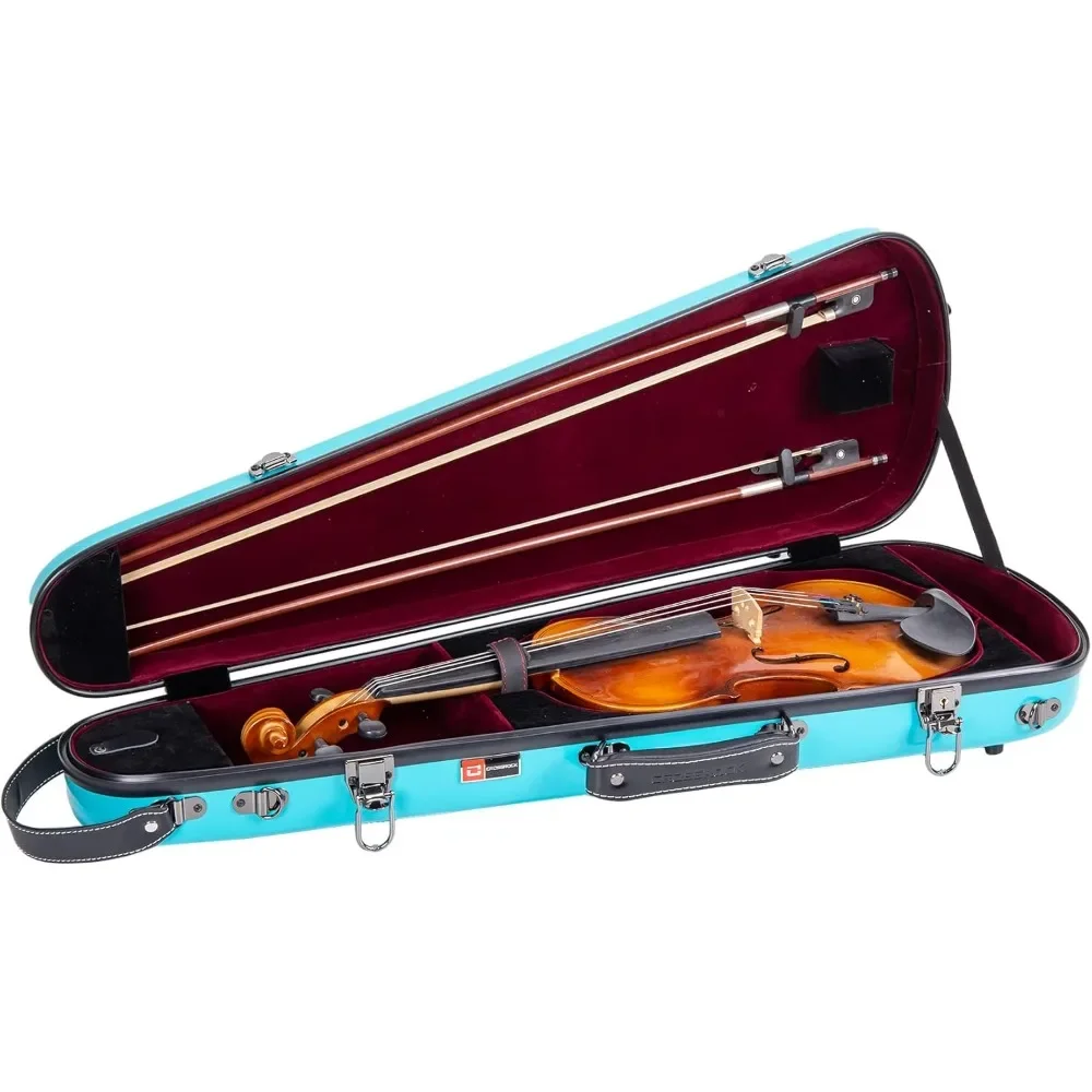 Fiberglass case for 4/4 full-size violin high quality velvet lining with detachable shoulder strap - Mint  (CRF1020VMB) Violin