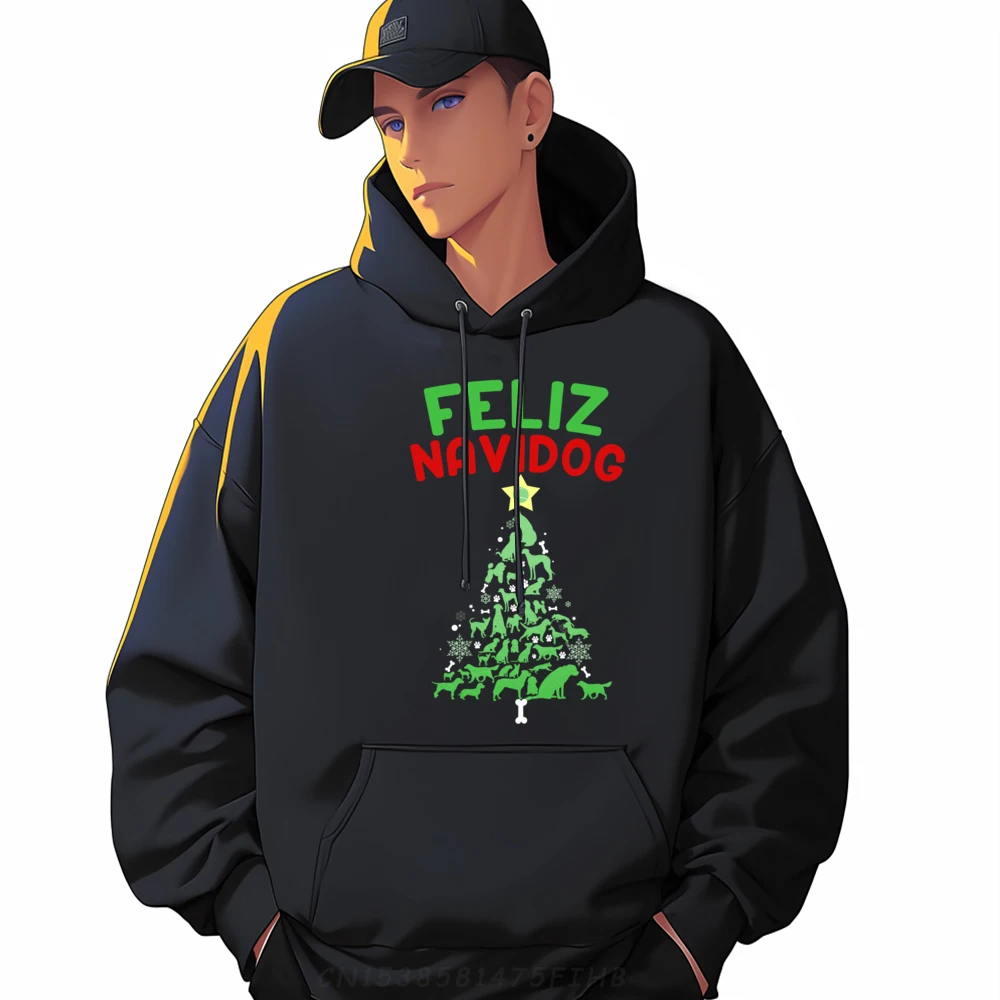 

Feliz Navidog Christmas Dog shirts Dogs Pun Big And Tall Sweatshirts Men's Polyester Hoodie Man New In Sweatshirts