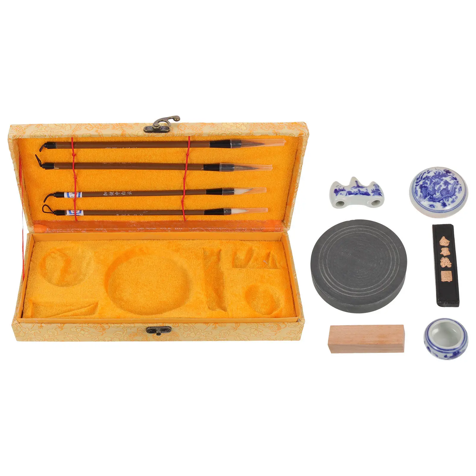 

Набор для каллиграфии: китайская тушь, камень для тушения, портативная тушечница, кисть для письма – для студентов, начинающих и профессионалов