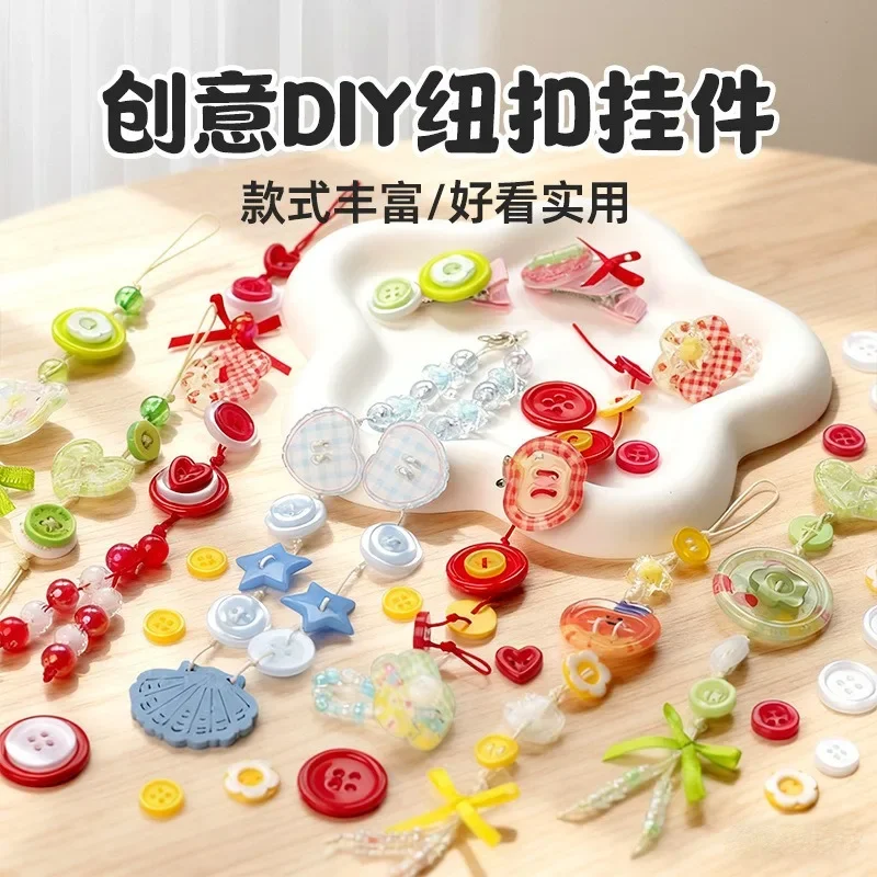 NEW DIY Toys Button Ornament Kit Handmade Button Santa Craft Kids Shaped Christmas Gifts Decoration Hanging Ornament Craft Toys