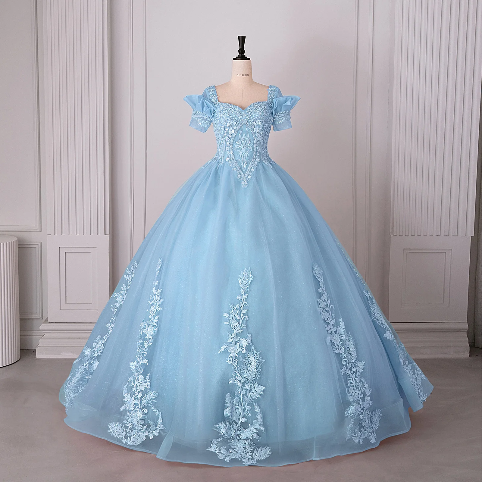 LZPOVE robe de mariée en dentelle bleu Royal 2025 Appliques perles robe de mariée robes de mariée Vintage 15 robes de Quinceanera personnalisées