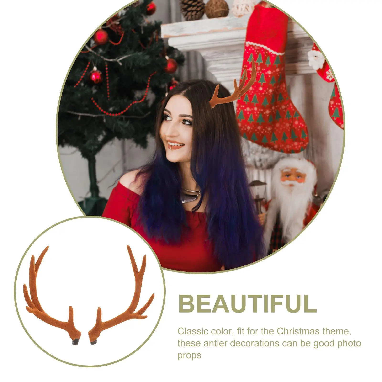 مقلد قرون غطاء الرأس الرنة عيد الميلاد DIY بها بنفسك إكسسوارات الشعر لوازم رباطات الحيوان يتدفقون زينة النساء