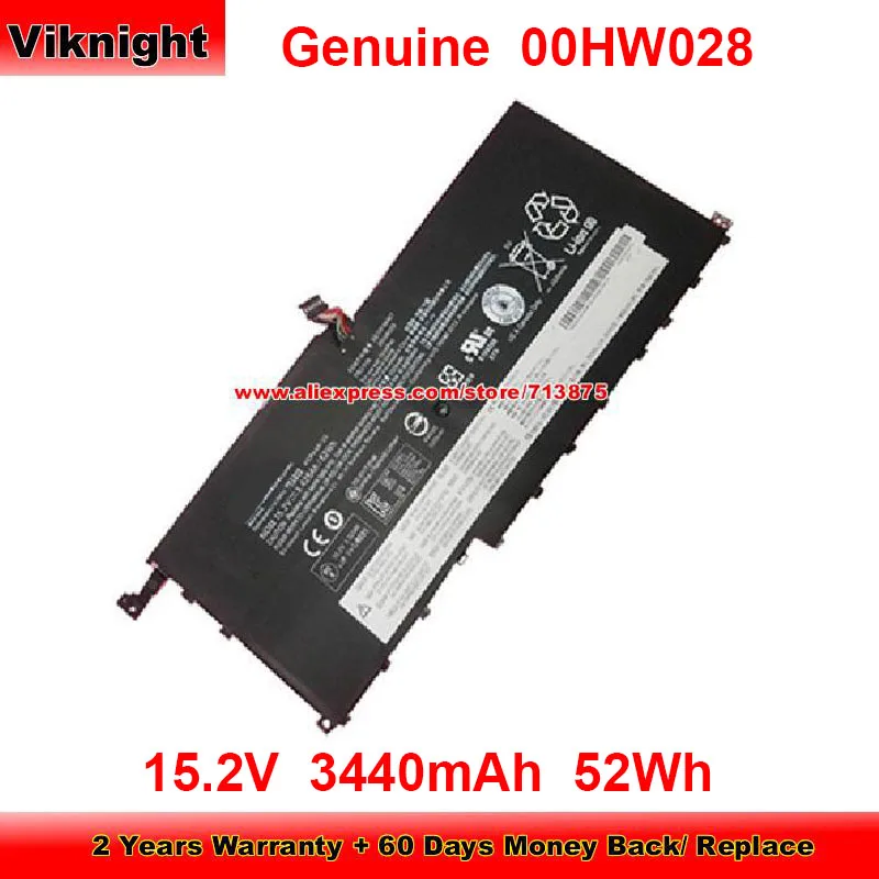 

Genuine 15.2V 52Wh 00HW028 Battery for Lenovo Thinkpad X1 Carbon 2016 SB10F46466 01AV409 01AV410 01AV457 SB10K97566 20FQCTO1WW