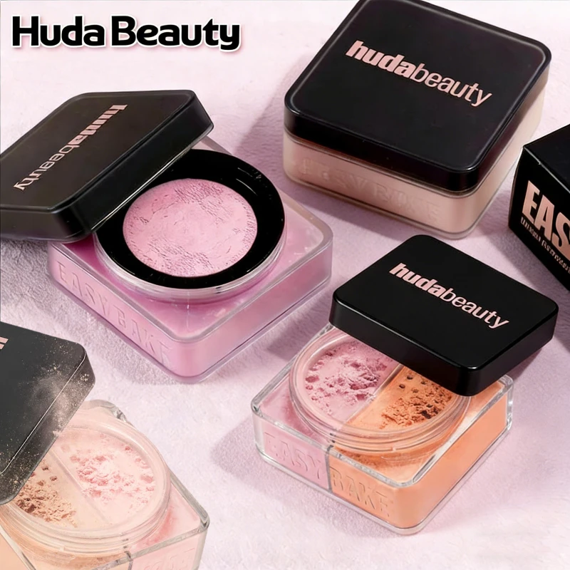 Poudre Libre Huda Beauty Fixatrice Cuissonnée Longue Tenue Contrôle Sébum Maquillage Professionnel Matifiante Imperméable Éclaircissante Correctrice