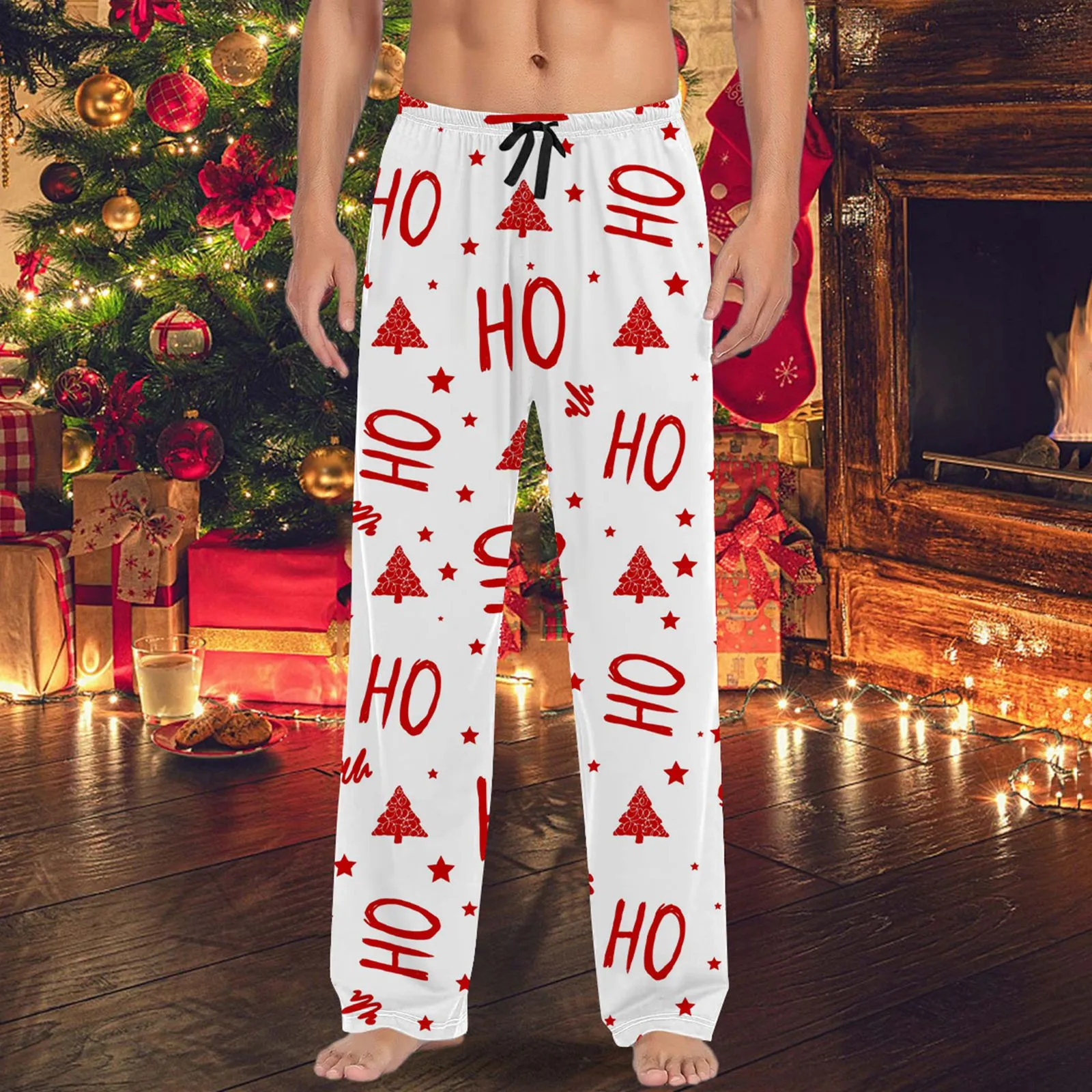 

Men Christmas Theme Pants Pajama Daily Wear Jogging Athletic Pajama Pants Spring Autumn Men's Lounge Pants Sleep Bottoms