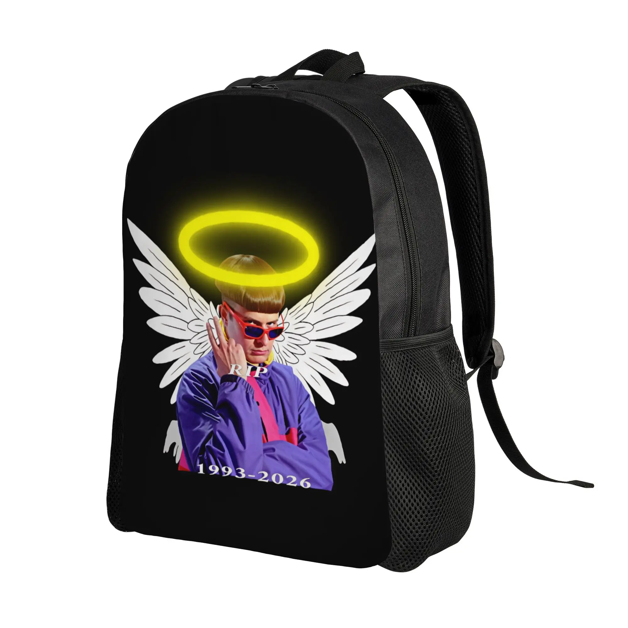Oliver Tree RIP Angel Halo Tribute Backpack  University Backpacks Men Design Large High School Bags Streetwear Rucksack