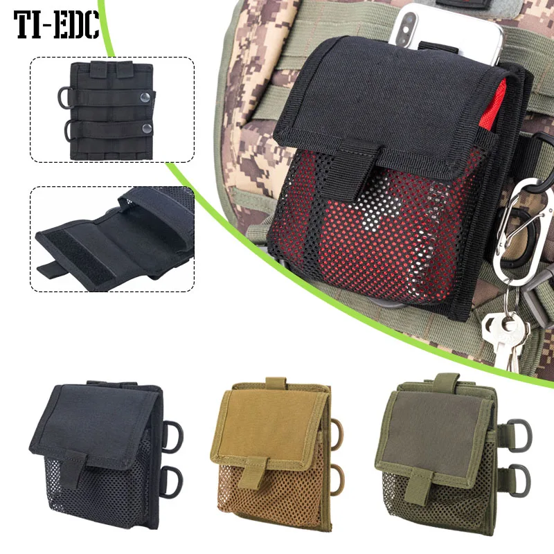 

Multifunctional EDC Storage Bag Outdoor Portable Tool Bag Tactical Knife Pen Foldable Credit Card Clip Wallet Hanging Waist Bag