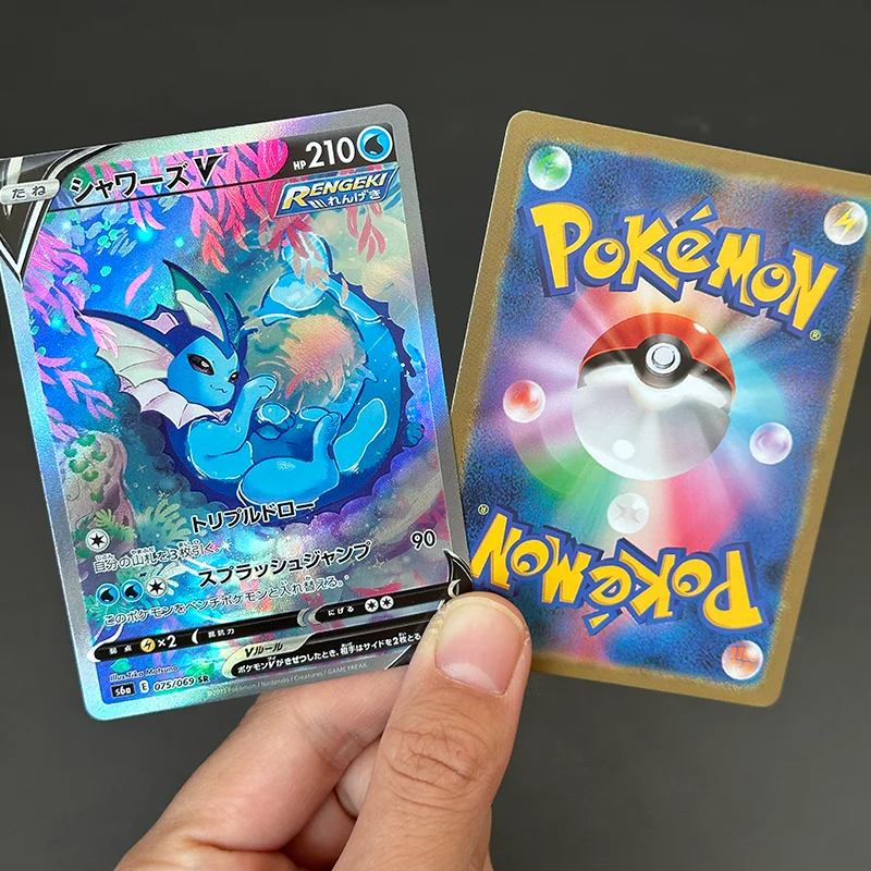 Diy PKM Japanese Card Flareon Vaporeon Eevee Espeon Umbreon Leafeon V Alt Art Evolving Skies Collection Flash Game Card