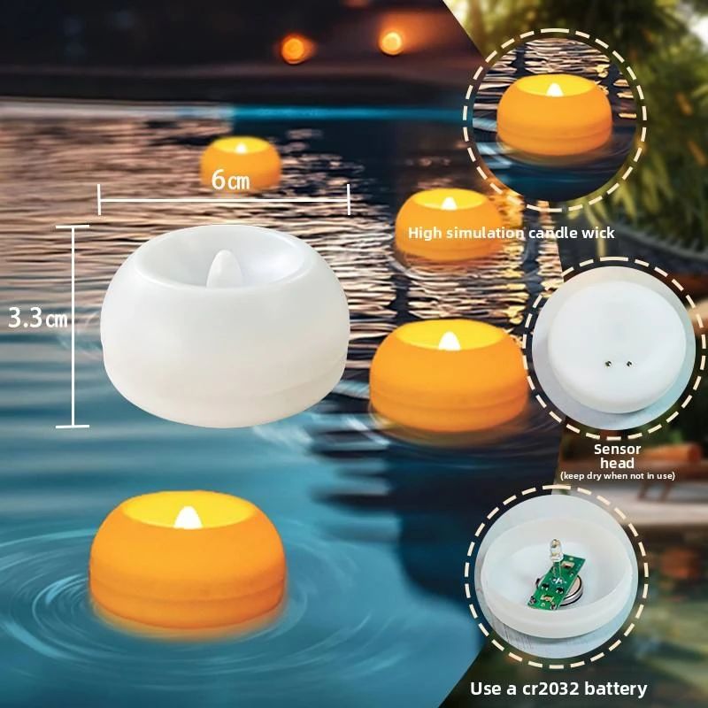 Water Activated Floating LED Candles Flameless Tea Lights Battery Operated Tealights for Pool Spa Bath Wedding Party Decor Gift
