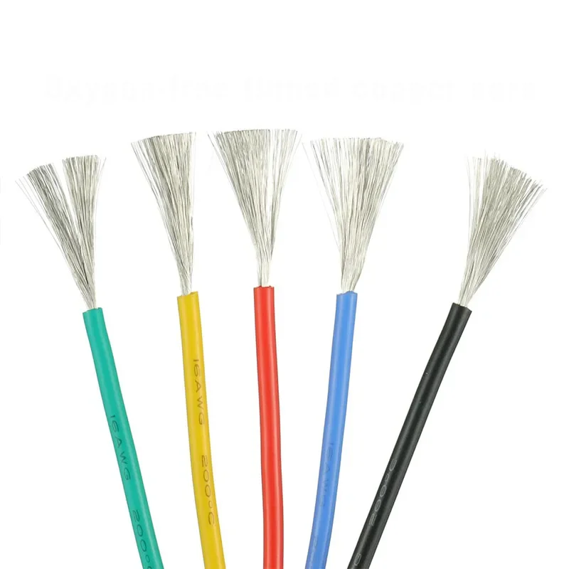 30awg 28awg 26awg 24awg 22awg 20awg 18awg 17 16AWG Stranded Spools Every 10 Colours Soft Silicone Tinned Copper Connecting Wire