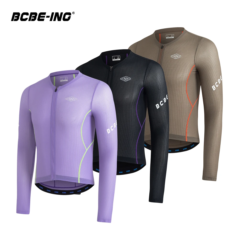 

BCBE-ING Men Women Cycling Jersey Long Sleeve Lightweight Smli Fit Aero Cycling Jersey Breathable Quick Dry Bicycle Clothing