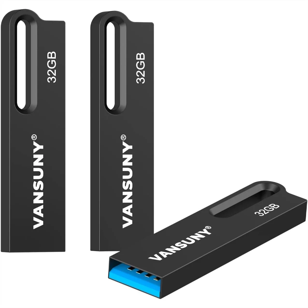 

32GB USB 3.0 Flash Drives 3 Pack, Metal Waterproof High Speed Memory Sticks for PC/Laptop/Mac