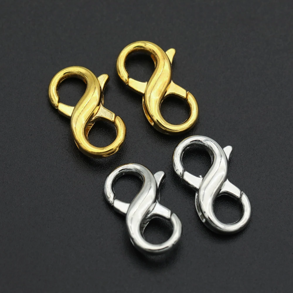 10pcs 18X11mm Figure Eight Closure Clasps Lobster Clasp For Key Ring Necklace Chain Hook DIY Accessories For Jewelry Finding